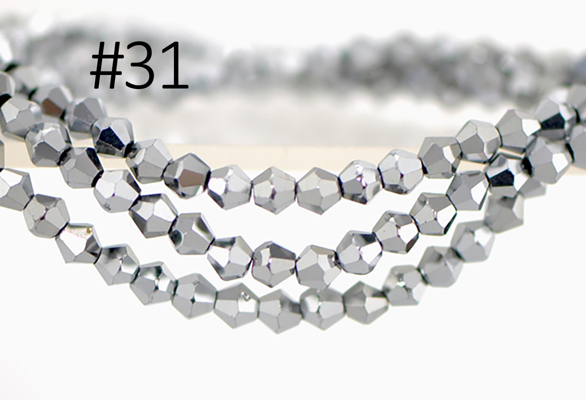 115pcs Crystal BiCone Faceted 4mm Glass Beads (LZ-04)